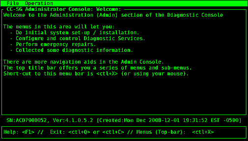 Diagnostic Console--Administrator Console