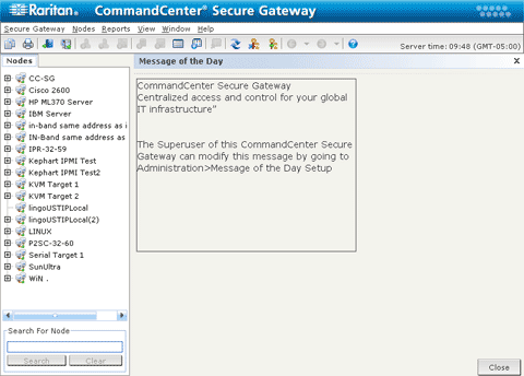 CC-SG Admin Client Screen Overview