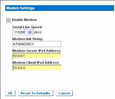 modem settings page no edge