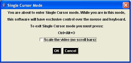 Single Mouse Cursor Mode Msg
