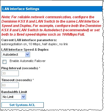 LAN Interface Settings