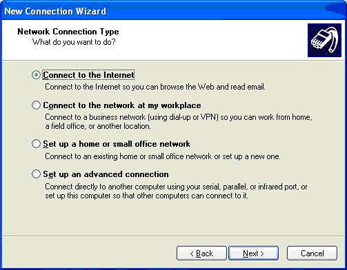 XP Network Connection Type