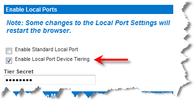 enable local port tiering sml