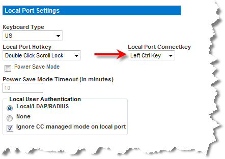local port connect key sml