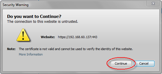 Certificate is not valid. Security Warning. Untrusted. Untrusted Certificate. 2. Untrusted.